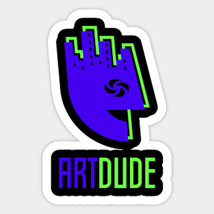 YourArtDude Logo In Blue And Lime Sticker